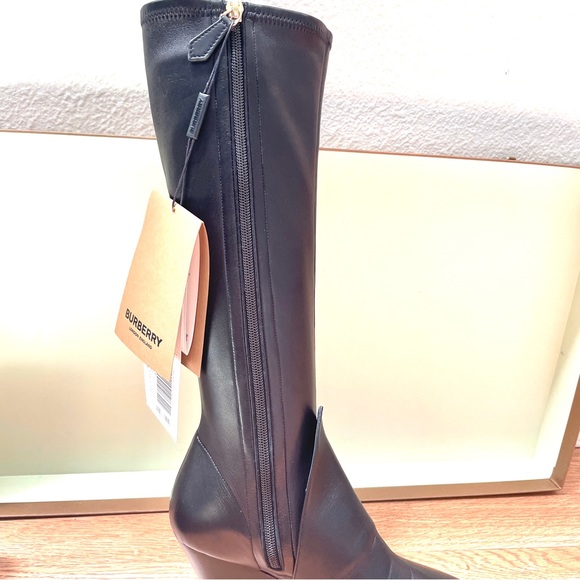Burberry Leather Knee High Black Boots Size: 38.5 - Picture 4 of 10